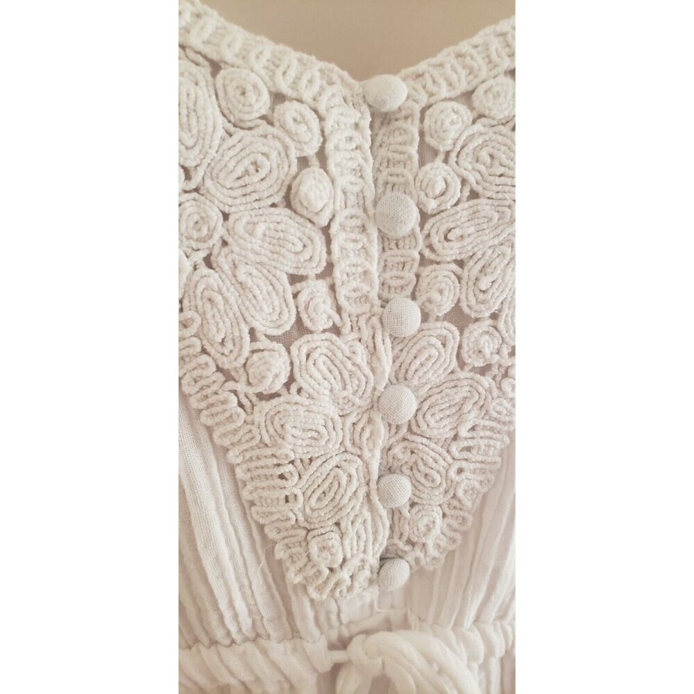 NWT GUESS CIEL WHITE CROCHET-TRIM A-LINE DRESS SZ SMALL - Picture 4 of 9